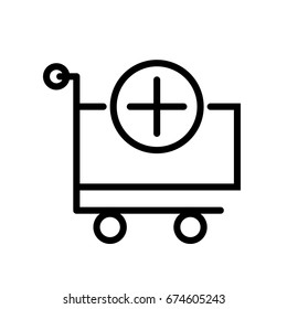 Business and commerce icons - Add to Bag (Outline Style)