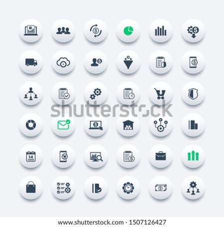 business and commerce icons set