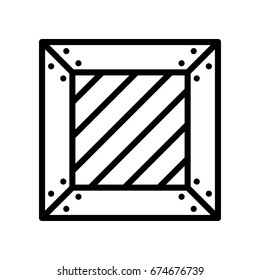 Business and commerce icons - Wooden crate (Outline Style)