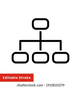 Business and commerce line icon. Organization diagram outline style for web and app. Vector illustration on a white background. Editable stroke EPS 10