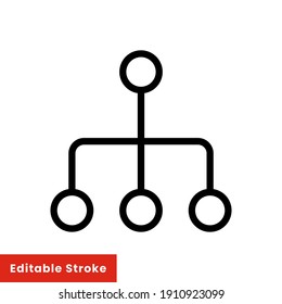Business and commerce line icon. Organization diagram outline style for web and app. Vector illustration on a white background. Editable stroke EPS 10