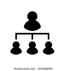 Business and commerce solid icon. Organization diagram glyph style for web and app. Vector illustration on a white background. EPS 10