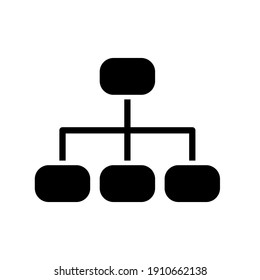 Business and commerce solid icon. Organization diagram glyph style for web and app. Vector illustration on a white background. EPS 10