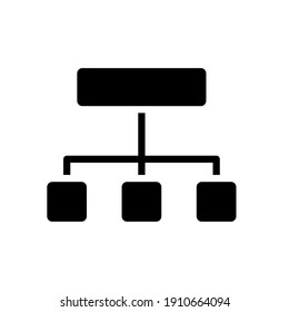 Business and commerce solid icon. Organization diagram glyph style for web and app. Vector illustration on a white background. EPS 10