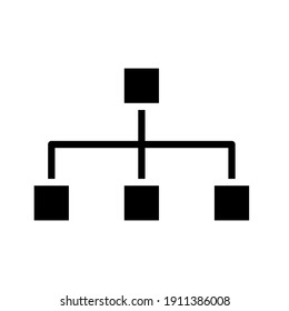 Business and commerce solid icon. Organization diagram glyph style for web and app. Vector illustration on a white background. EPS 10