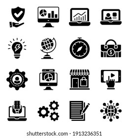 Business and Commerce Solid Icons Pack