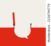 Business communication building bridge vector concept. Symbol of cooperation, solution. Minimal design eps10 illustration