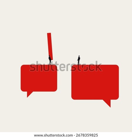 Business communication and building bridges vector concept. Symbol of challenge, gap, overcome. Minimalist design eps10 illustration