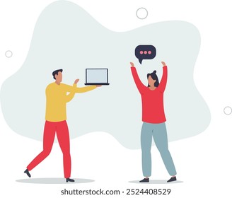 Business communication and collaboration.employee dialogu.flat design with people.