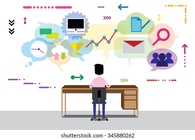 Business and communication concept, flat design.