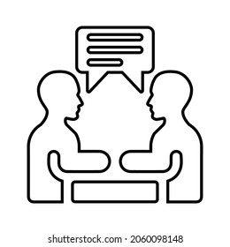 Business communication, conference outline icon. Line art vector.