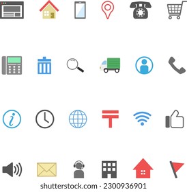Business communication cute color icon set