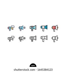 Business communication digital marketing online icon. Megaphone icon collection set vector illustration logo template. eps10