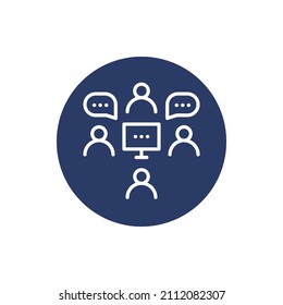 icono de burbuja de chat de grupo de comunicación empresarial