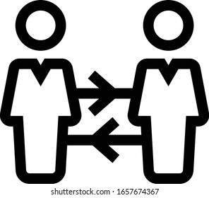 Business communication icon. Flat vector graphic in white background.