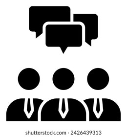 Ilustración de vector de línea de icono de comunicación empresarial