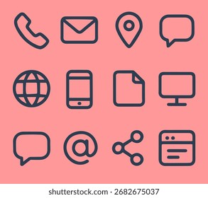Business communication icon pack vector line symbols