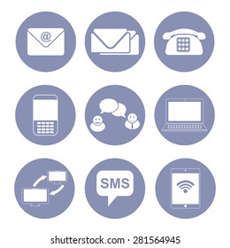 Business communication icon set, collection for design presentation in vector