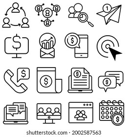 Business communication icon vector set. online trading illustration sign collection. online money symbol or logo.