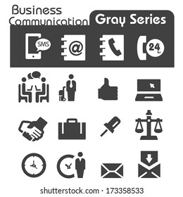 Business Communication Icons Gray Series