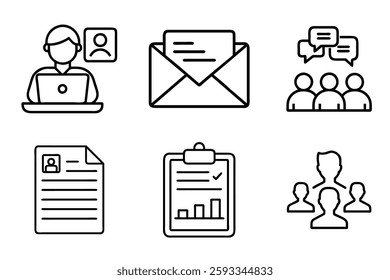  Business and Communication Icons for Professional Networking and Presentation