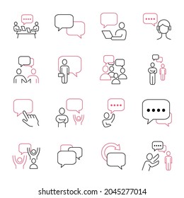 Business Communication icons set. Business Communication pack symbol vector elements for infographic web