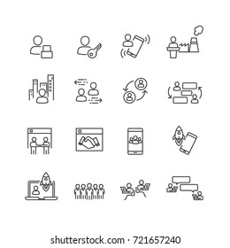 Business and communication icons set, Vector