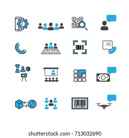 Business and communication icons set,Vector