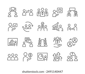 Business and Communication Icons - Vector Line. Editable Stroke.