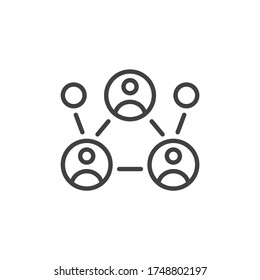 Business communication line icon. linear style sign for mobile concept and web design. Teamwork organization group outline vector icon. Symbol, logo illustration. Vector graphics