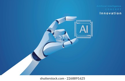 Business and Communication, Machine learning, Hand of robots and humans touching on big data network connection background, Science and artificial intelligence technology, innovation futuristic vector