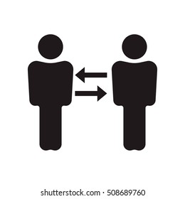 Business communication on the white background. Conceptual illustration. . Social icons. Men exchanging symbol