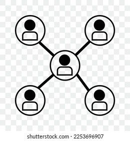 Business communication, people network icon transparent background vector