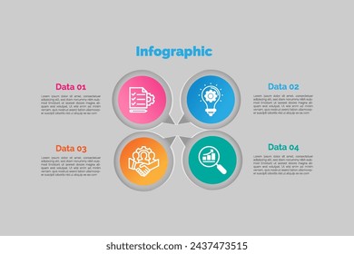 Business communication presentation vector infographic element design template.