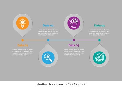 Plantilla de diseño de elemento infográfico vectorial de presentación de comunicación empresarial.