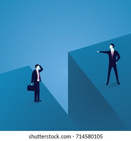 Business Communication Problem. Two Businessmen Separated by Large Gap