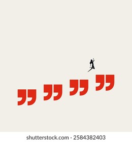 Business communication skills vector concept. Symbol of career growth, progress, success. Minimal design eps10 illustration