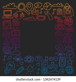 Business and communication. Social media vector illustration.