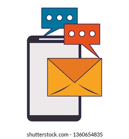 Business communication technology blue lines