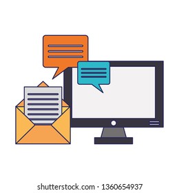 Business communication technology blue lines