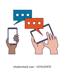 Business communication technology blue lines