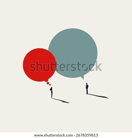 Business communication vector concept. Symbol of conversation, speech bubble, negotiation. Minimalist design eps10 illustration.