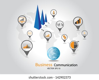 business communication, vector illustration