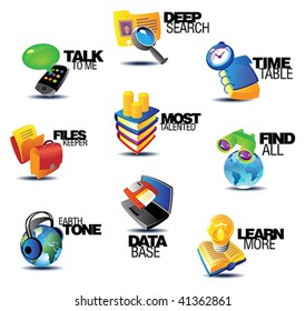 Business communications icons. Heading concepts for article or website. Vector illustration.