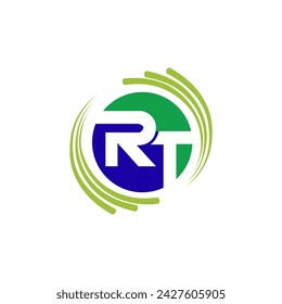 Business company colorful RT letter logo design