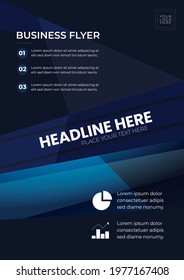 Business company Dark Blue flyer template