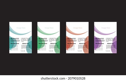 Business Company Flyer Template With 4 color set