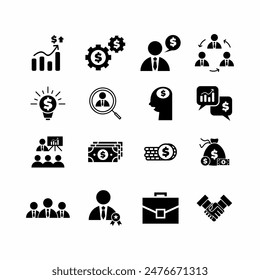 Business and company icon design collection