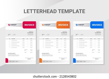 Business company invoice design template