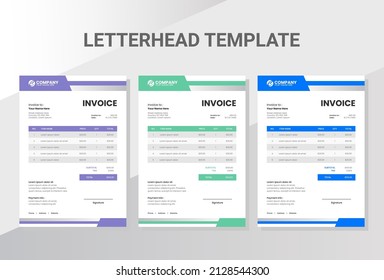 Business company invoice design template